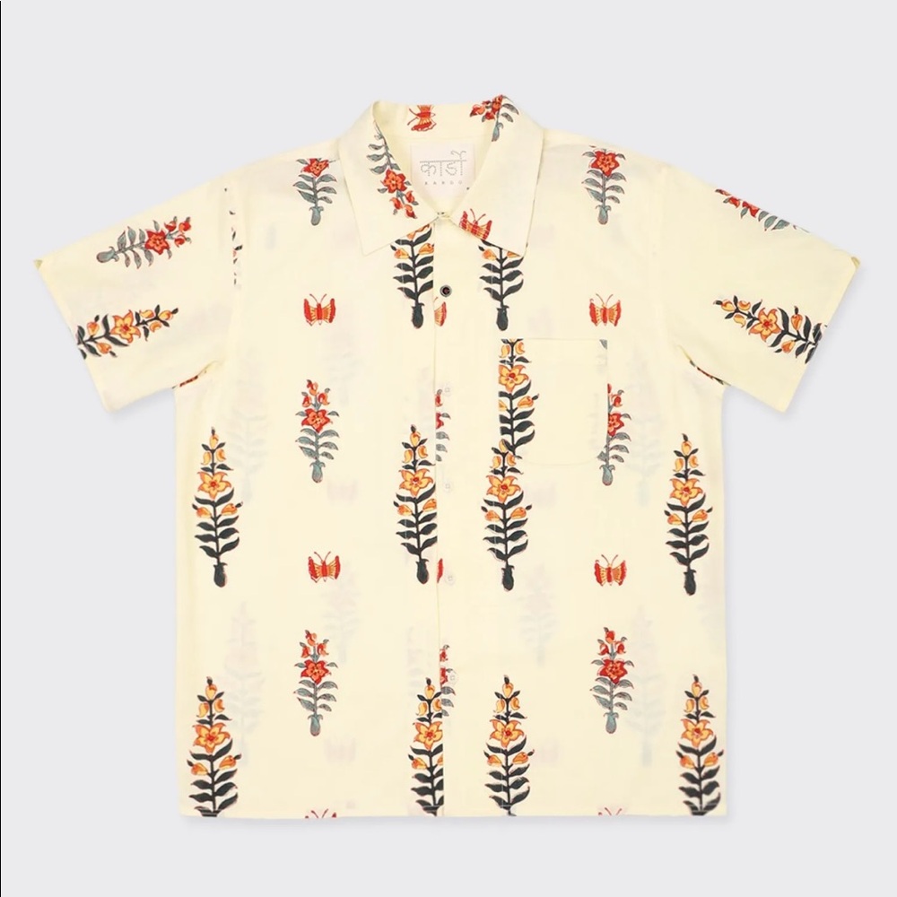 KARDO BOXY FIT OPEN COLLAR SS SHIRT SIZE SMALL